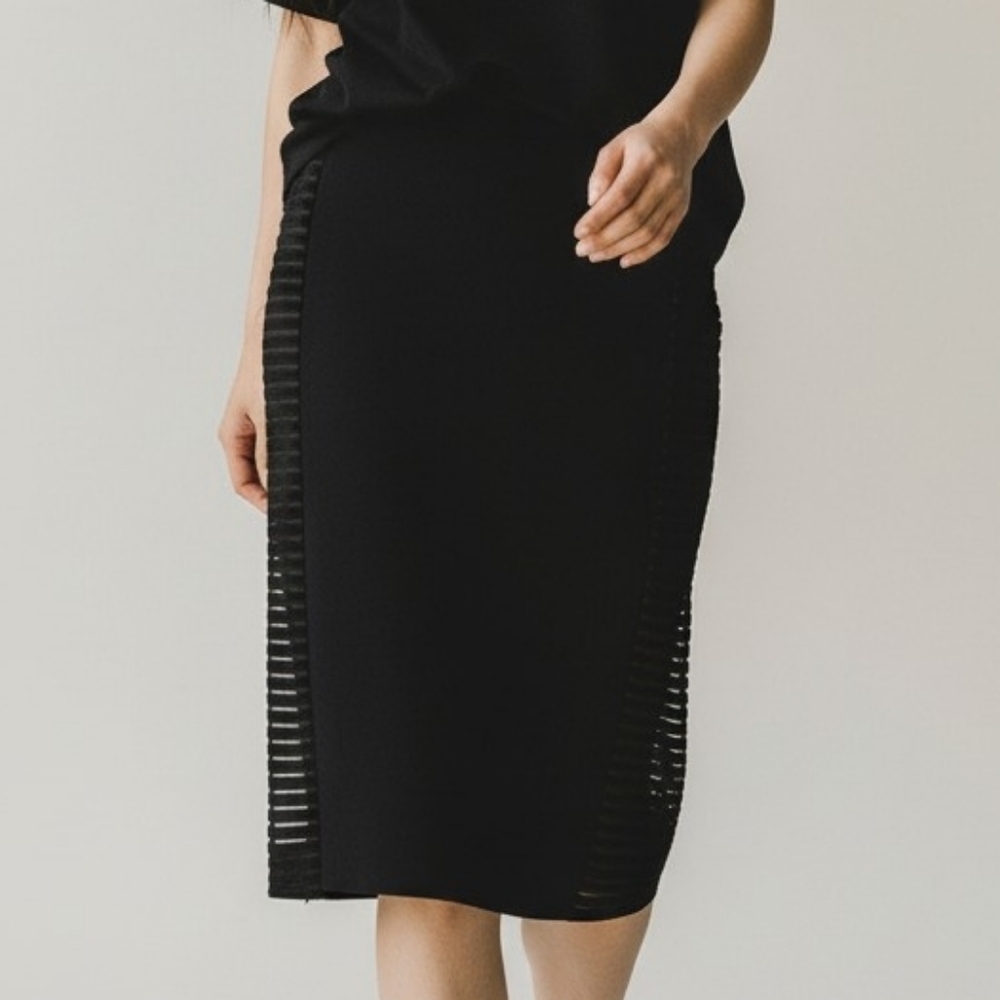 Auth! Emporio Armani velour stripes pencil skirt Midi